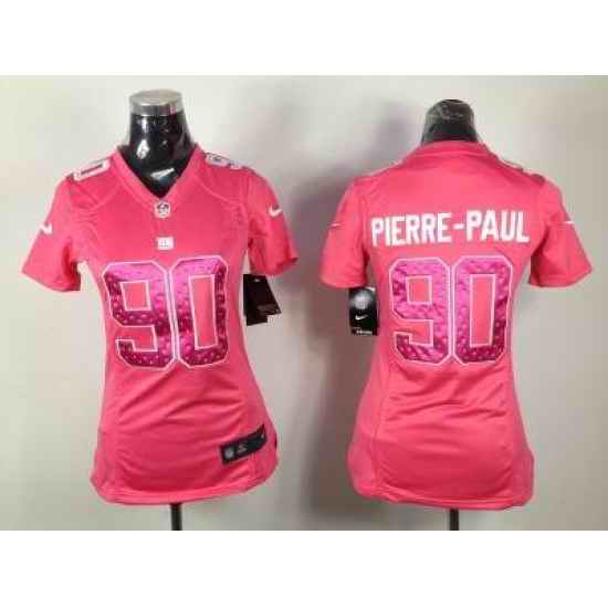NEW Women New York Giants #90 Jason Pierre-Paul Pink Jerseys